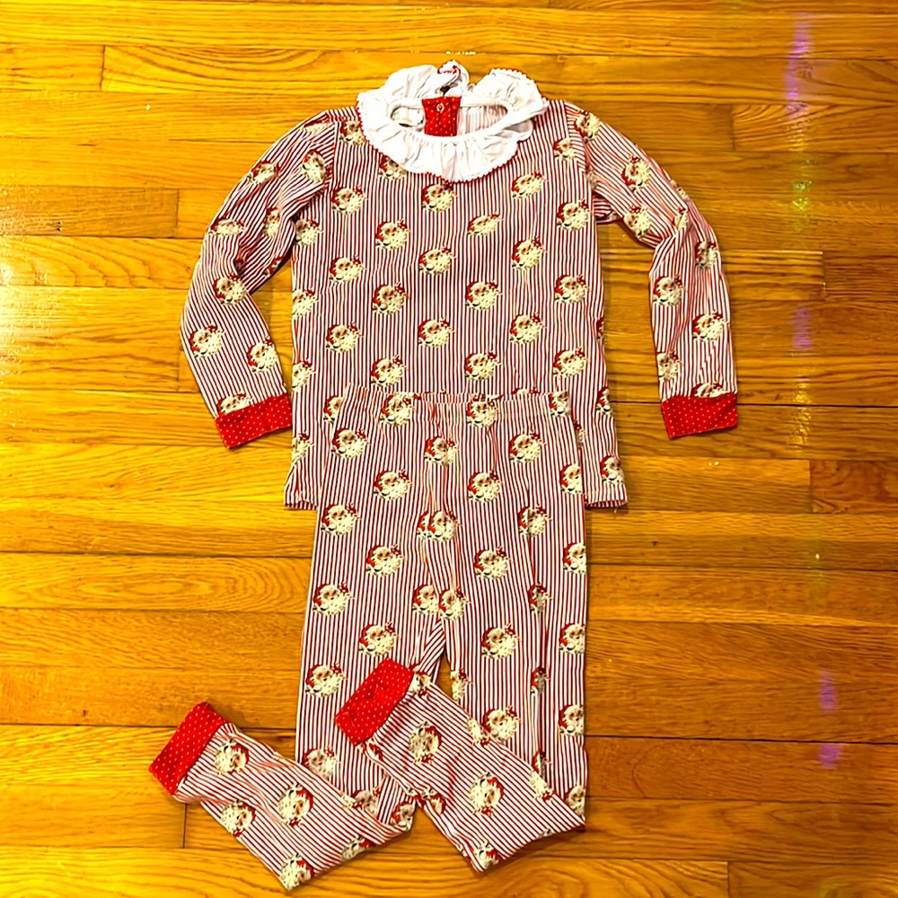 Sal & Pimenta girls vintage style Santa pajamas size 10Y